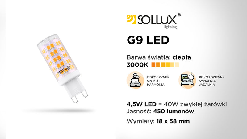 LED Glödlampa G9 3000K 4,5W 450lm | SL.0974 | Svetrend