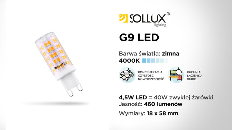 LED Glödlampa G9 4000K 4,5W 460lm | SL.0975 | Svetrend