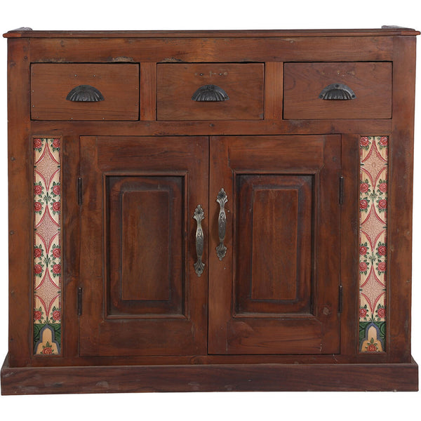 Sideboard with 3 drawers and fine porcelain decoration