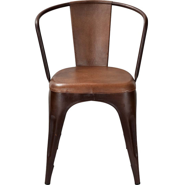 Living dining chair - rusty with leather