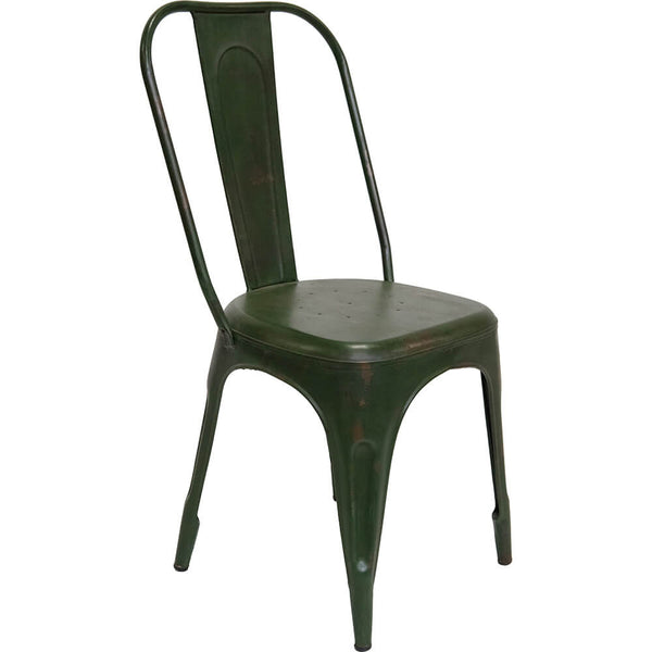 Living dining chair with high backrest - antique green