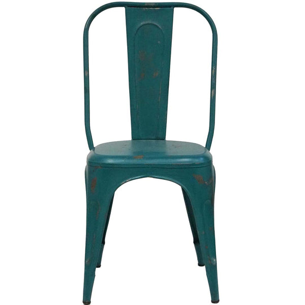 Living dining chair with high backrest - antique blue