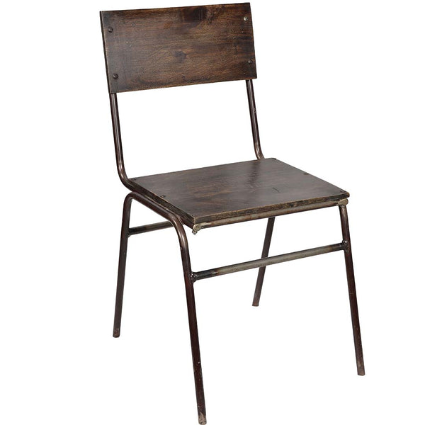 Fresco dining chair in dark wood and iron