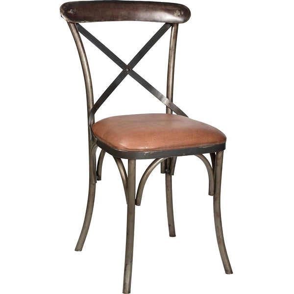 Bistro dining chair with leather seat