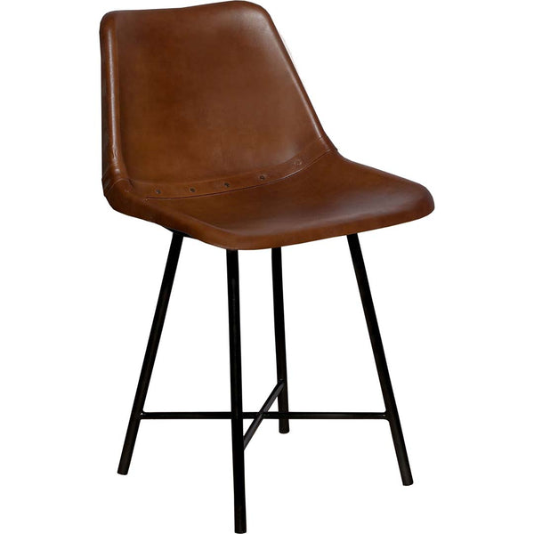 Clinton shell chair with leather - brown