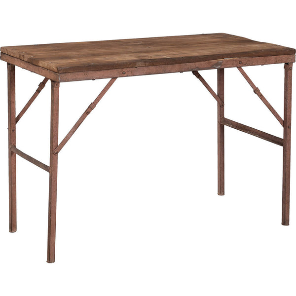 Old rustic table with iron base