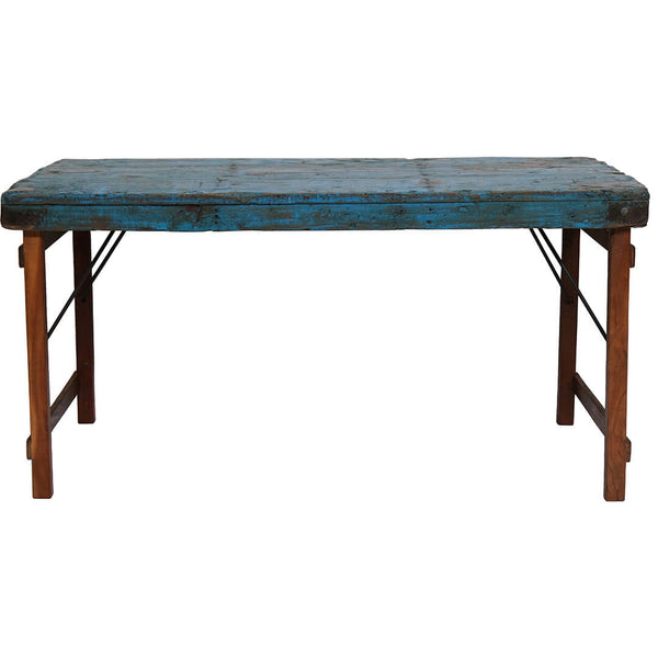 Surat wooden table - blue finish