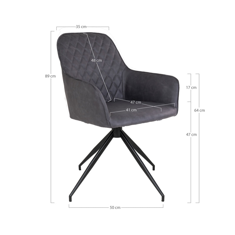 Harbo matstol / Snurrstol - Mörkgrå | 1001166 | Svetrend