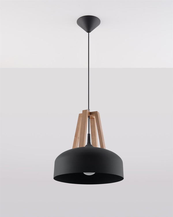 Taklampa CASCO Svart/natural wood | SL.0390 | Svetrend