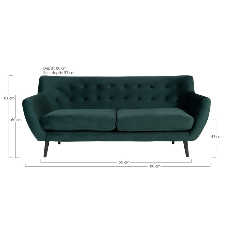 Monte 3-sits soffa - Grön | 1301536 | Svetrend