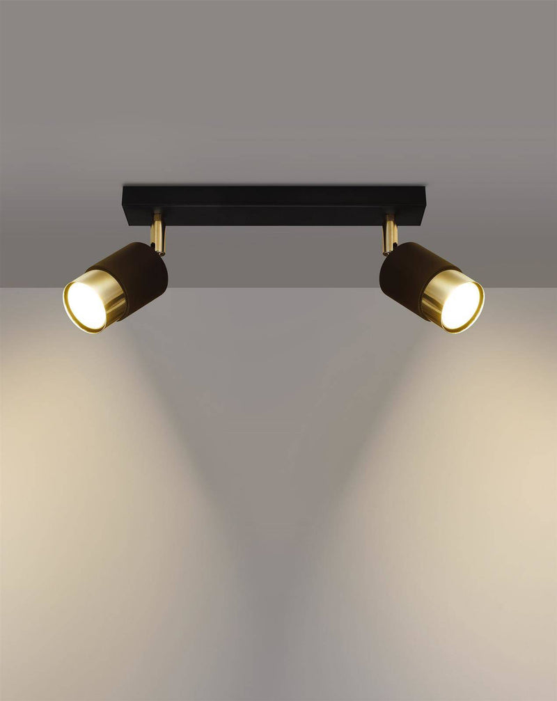 Taklampa NERO 2 Svart/golden | SL.1070 | Svetrend