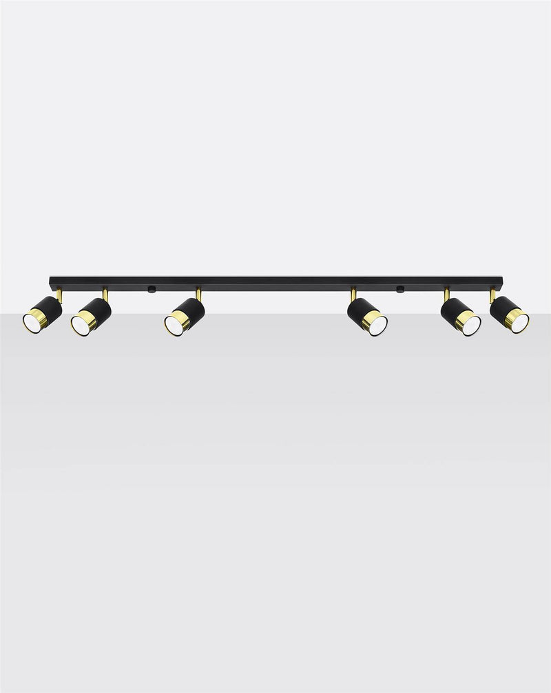 Taklampa NERO 6 Svart/golden | SL.1073 | Svetrend