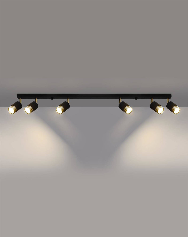 Taklampa NERO 6 Svart/golden | SL.1073 | Svetrend