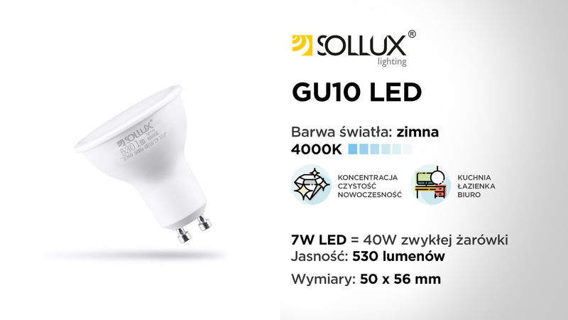 LED Glödlampa GU10 4000K 7W 530lm | SL.0973 | Svetrend
