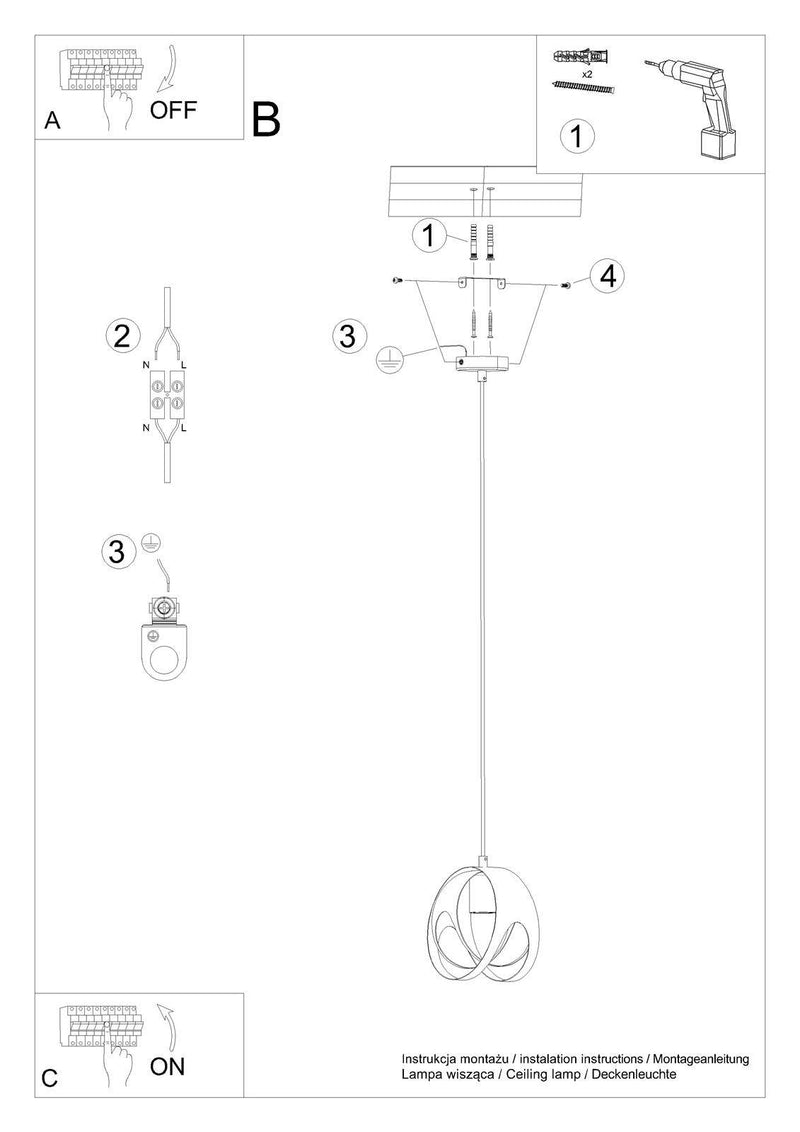 Taklampa TULOS 1 Vit | SL.1083 | Svetrend