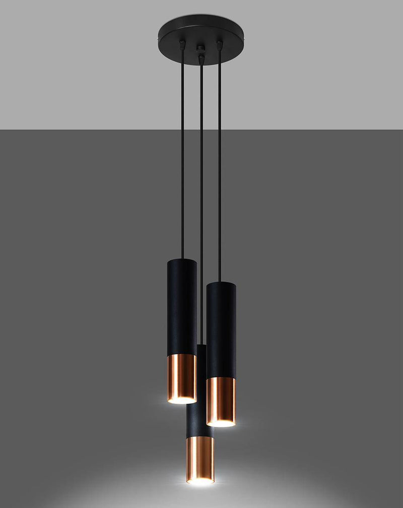 Taklampa LOOPEZ 3P Svart/copper | SL.0949 | Svetrend