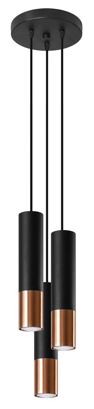 Taklampa LOOPEZ 3P Svart/copper | SL.0949 | Svetrend