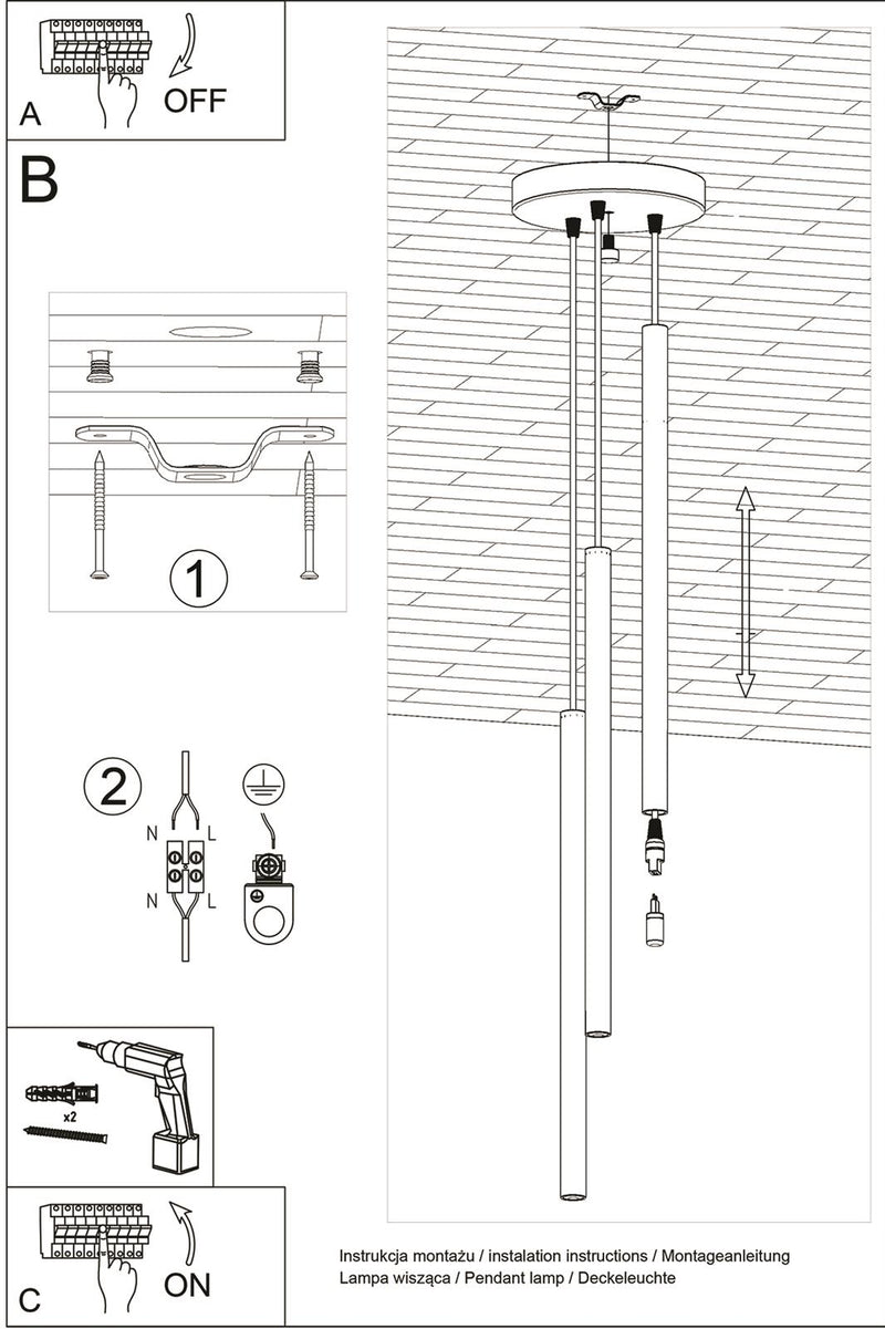 Taklampa PASTELO 3P Svart | SL.0471 | Svetrend