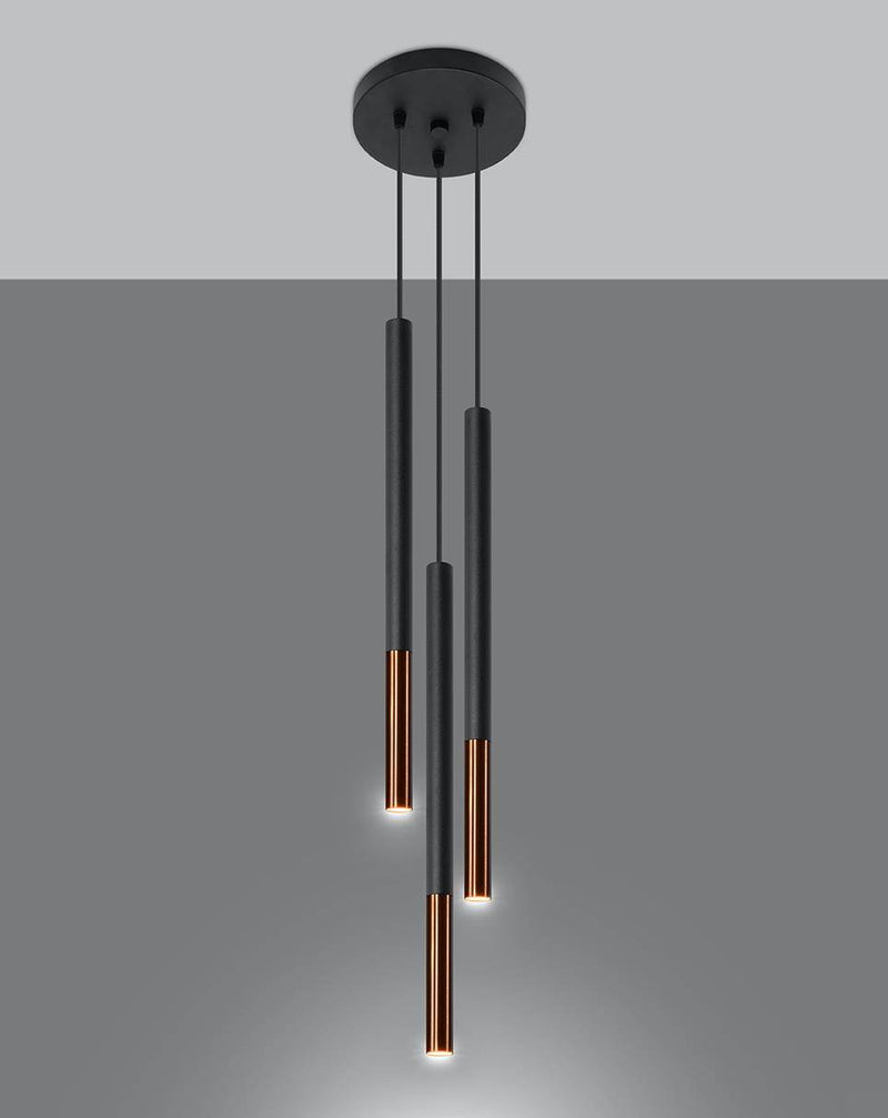 Taklampa MOZAICA 3P Svart/copper | SL.0890 | Svetrend