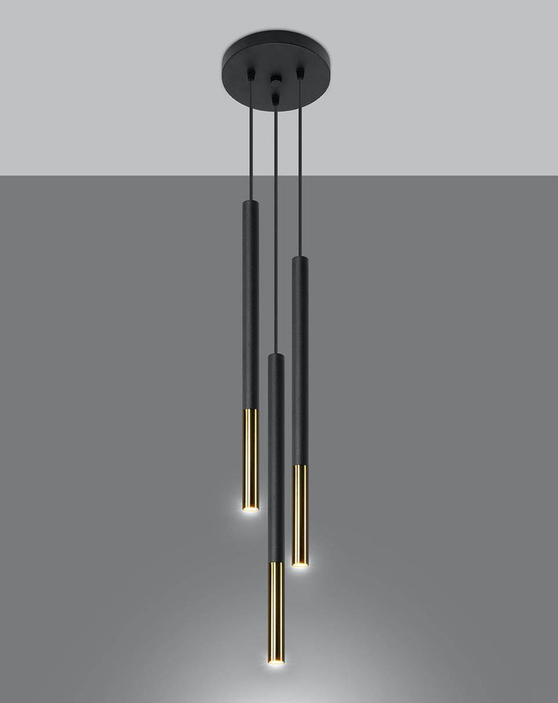 Taklampa MOZAICA 3P Svart/golden | SL.0893 | Svetrend