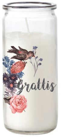 Fylld glaslykta med text "Grattis" | 31200 | Svetrend