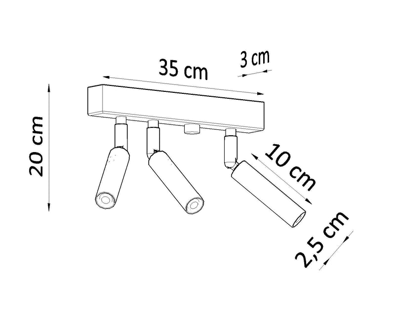 Taklampa EYETECH 3 Svart | SL.0899 | Svetrend