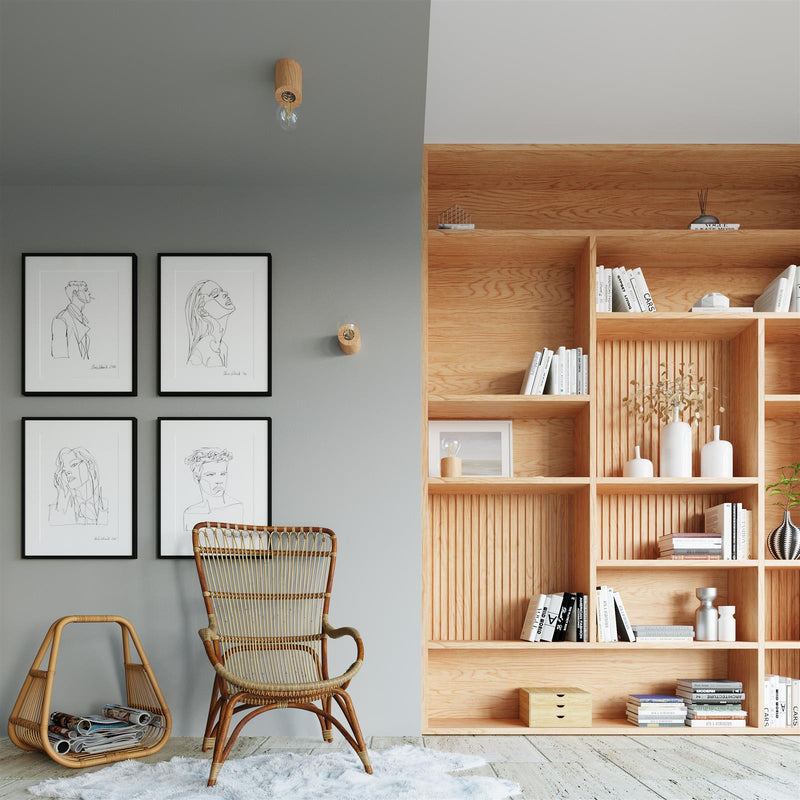 Vägglampa SALGADO natural wood | SL.0673 | Svetrend