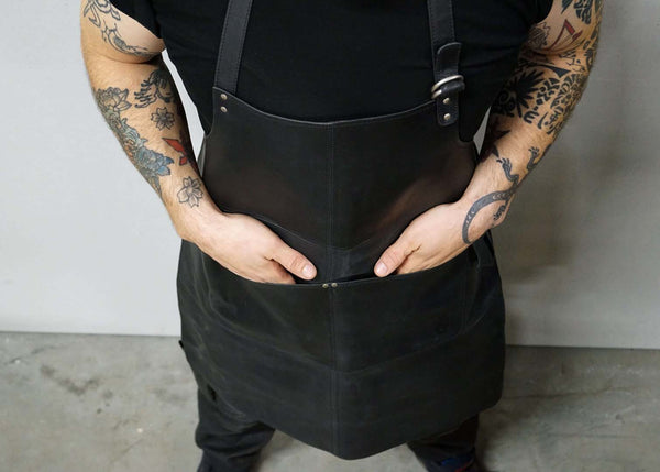 Nor black leather apron - L