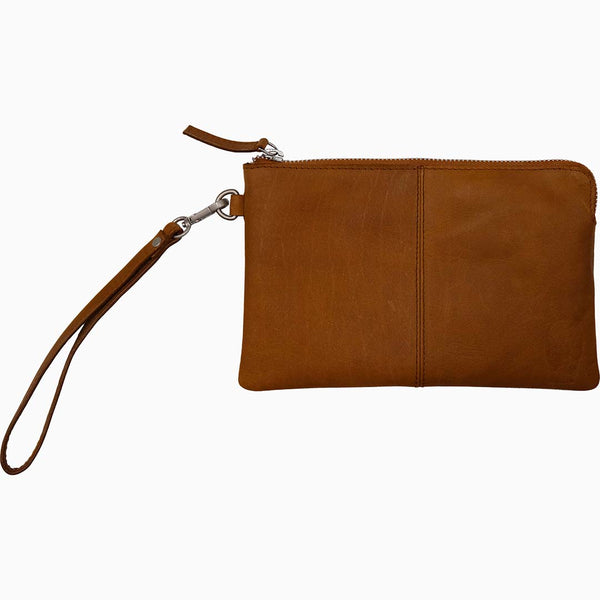 Alpha clutch - brown leather