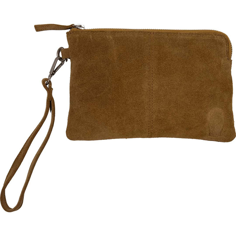 Alpha suede clutch - camel