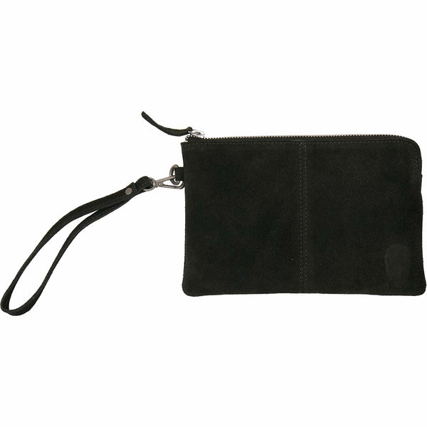 Alpha suede clutch - dark green