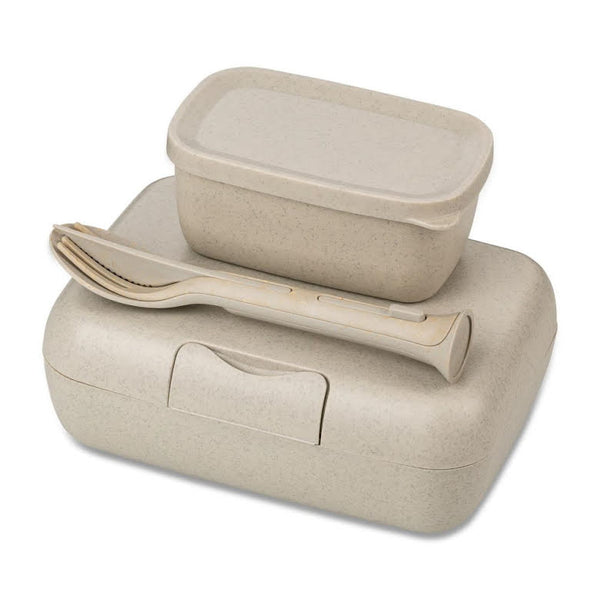 Candy Ready Set med 3x lunchbox och bestick Beige | 7272700 | Svetrend