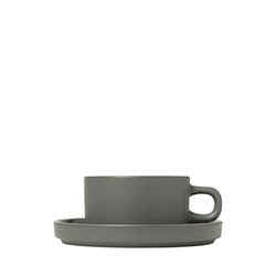 Set med 2 tekoppar och fat - Pewter, PILAR | 63975 | Svetrend