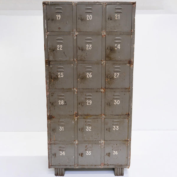 Old locker with 18 compartments