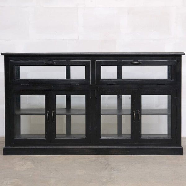 Sideboard with glass doors - painted black