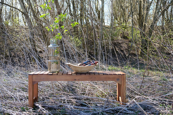 Clark bench in recycled wood - with slats