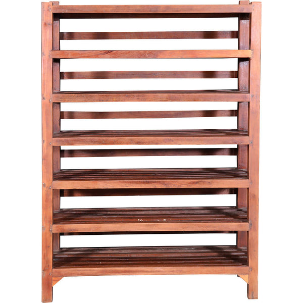 Wooden rack with seven shelves