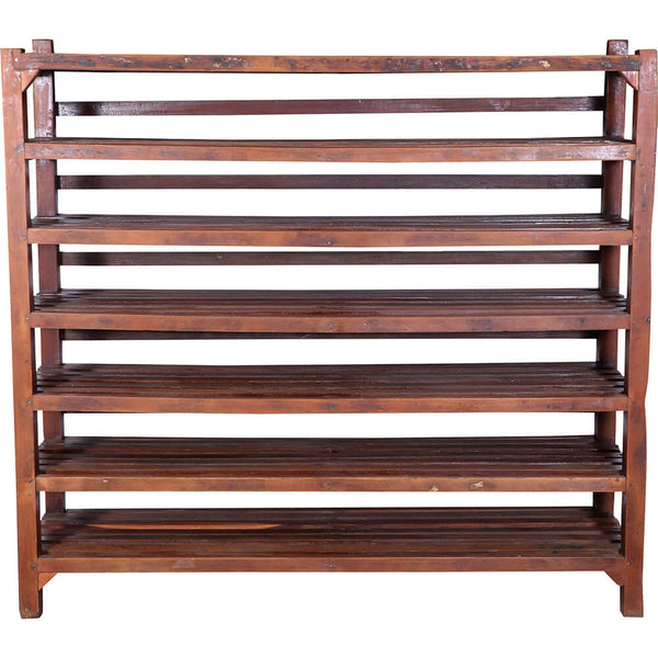 Recycled rack with seven shelves