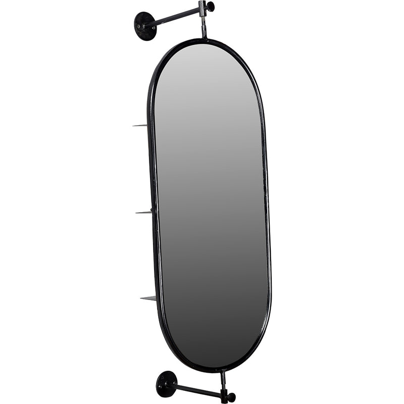 David swivel mirror with shelves