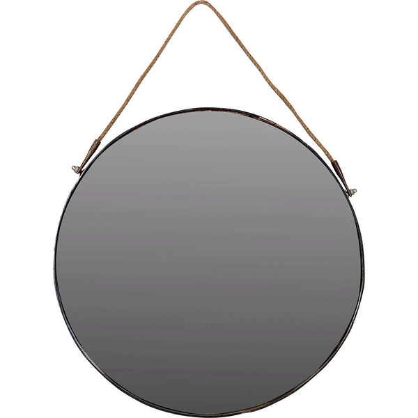 Presley round mirror with iron frame