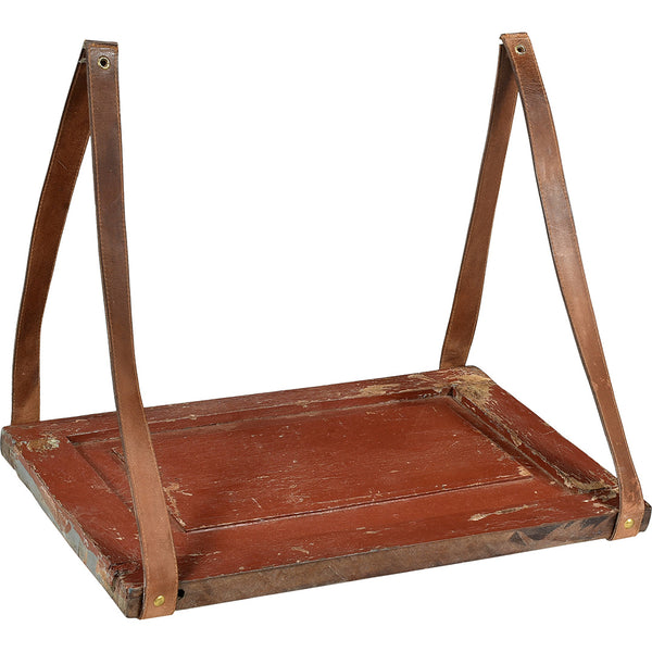Shelf with leather straps