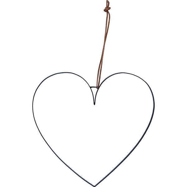 Heart with leather cord - L