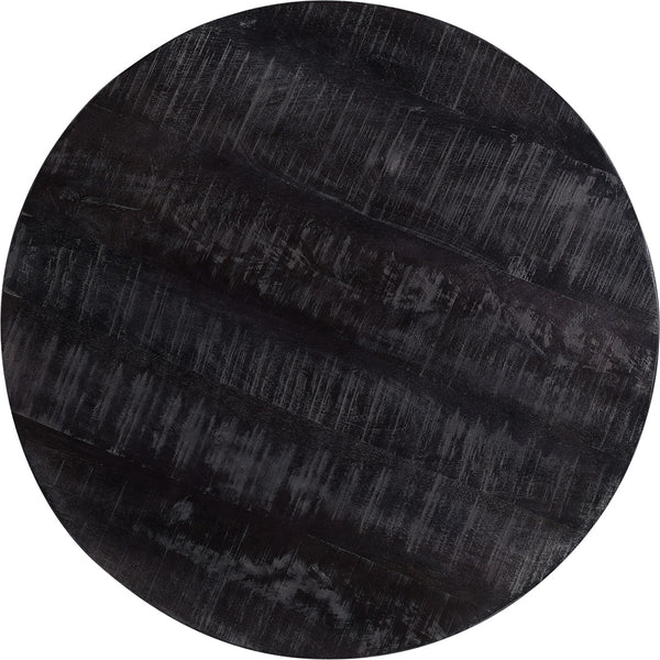 Clint round tabletop in black painted mango wood - Ø70
