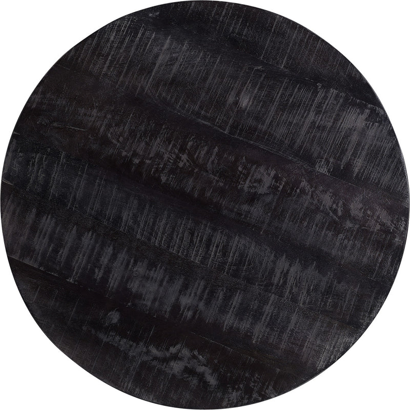 Clint round tabletop in black painted mango wood - Ø70