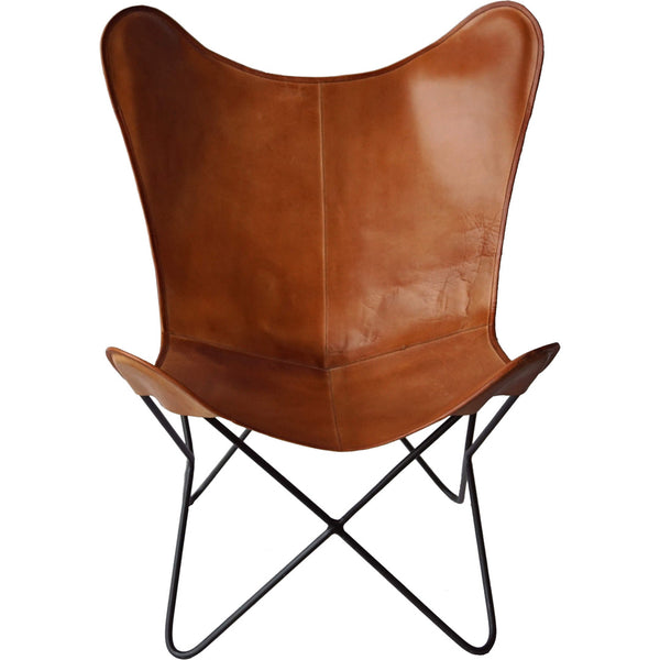 Bohemian lounge chair in buffalo leather - brown