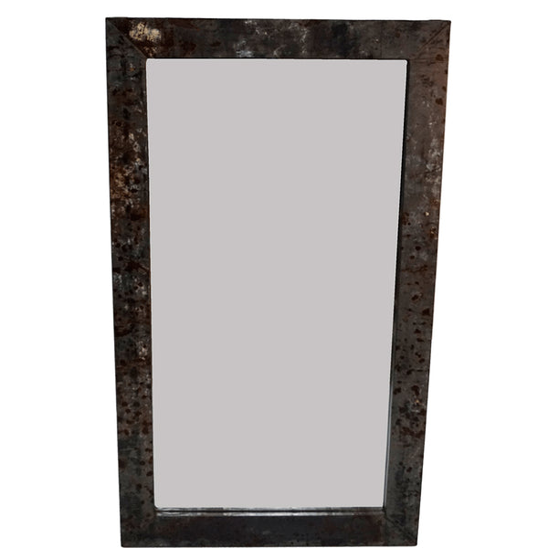 Houston mirror with raw iron frame - S
