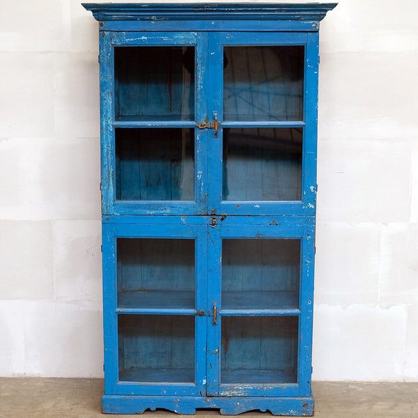 Tall Blue Display Cabinet