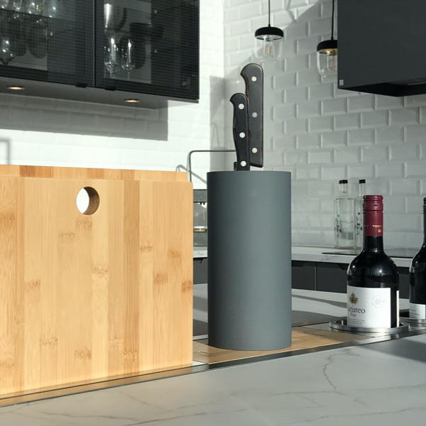 Knivblock med strån, Svart Softtouch | HN501000 | Svetrend