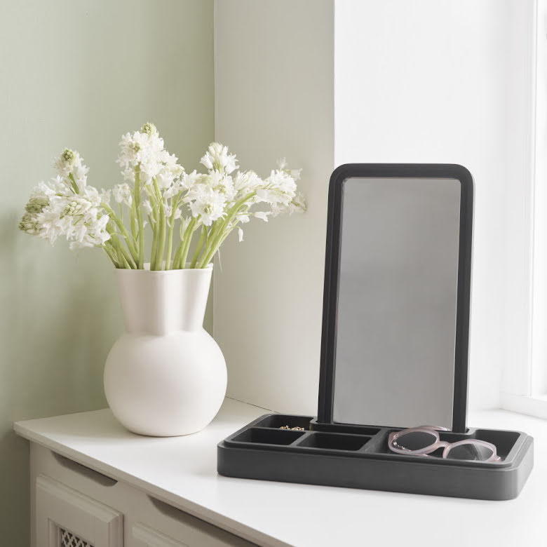 Förvaringsskrin med Spegel 32 cm Svart/Ask | SC7010-FSC | Svetrend