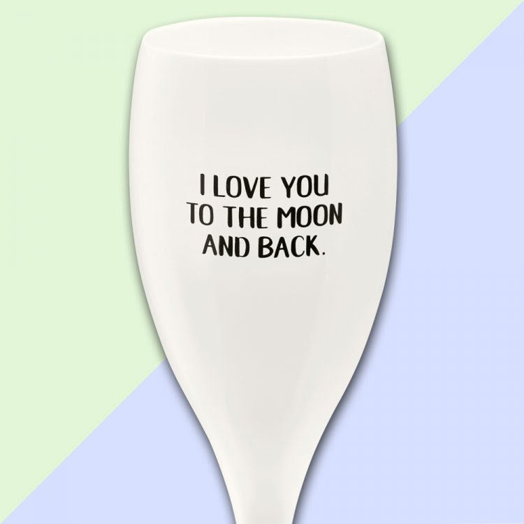 CHEERS Love You To The Moon, Champagneglas med print 6-pack 100ml | K3912525 | Svetrend